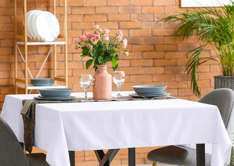 Utopia Kitchen Square Table Cloth 2 Pack(54x54 Inches, White), Tablecloth Machine Washable, Polyester Table Cover for Dining, Buffet Parties, Picnics, Events, Weddings and Restaurants - Image 3